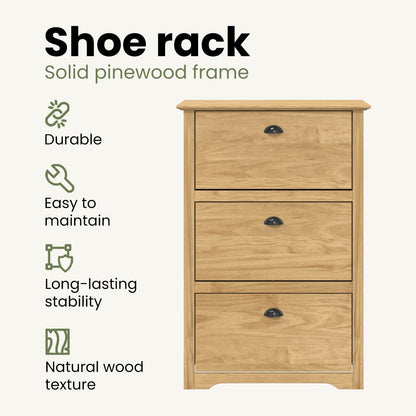 Shoe Rack BODO Honey Brown 80 x 35 x 118 cm Engineered Wood