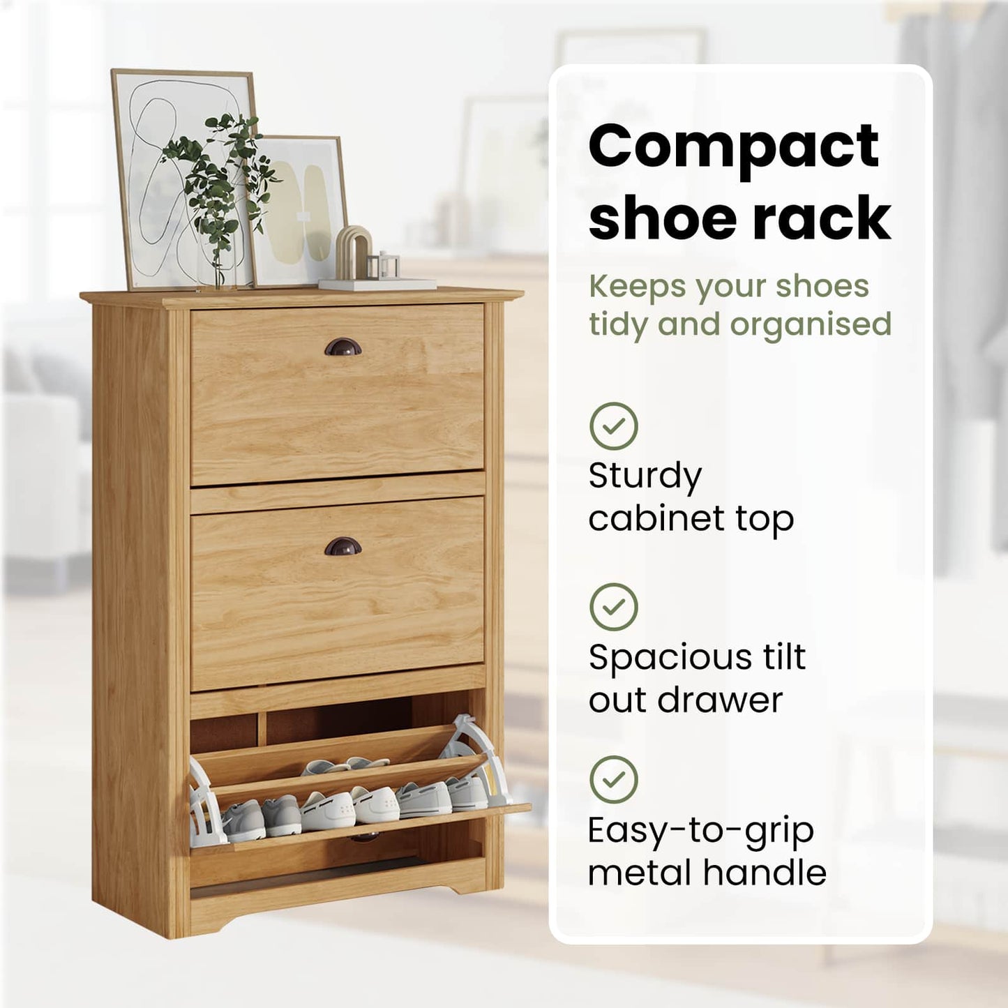 Shoe Rack BODO Honey Brown 80 x 35 x 118 cm Engineered Wood