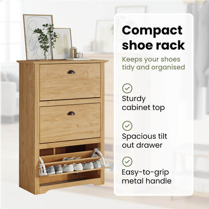 Shoe Rack BODO Honey Brown 80 x 35 x 118 cm Engineered Wood