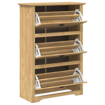 Shoe Rack BODO Honey Brown 80 x 35 x 118 cm Engineered Wood
