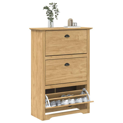 Shoe Rack BODO Honey Brown 80 x 35 x 118 cm Engineered Wood