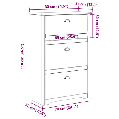 Shoe Rack BODO Honey Brown 80 x 35 x 118 cm Engineered Wood