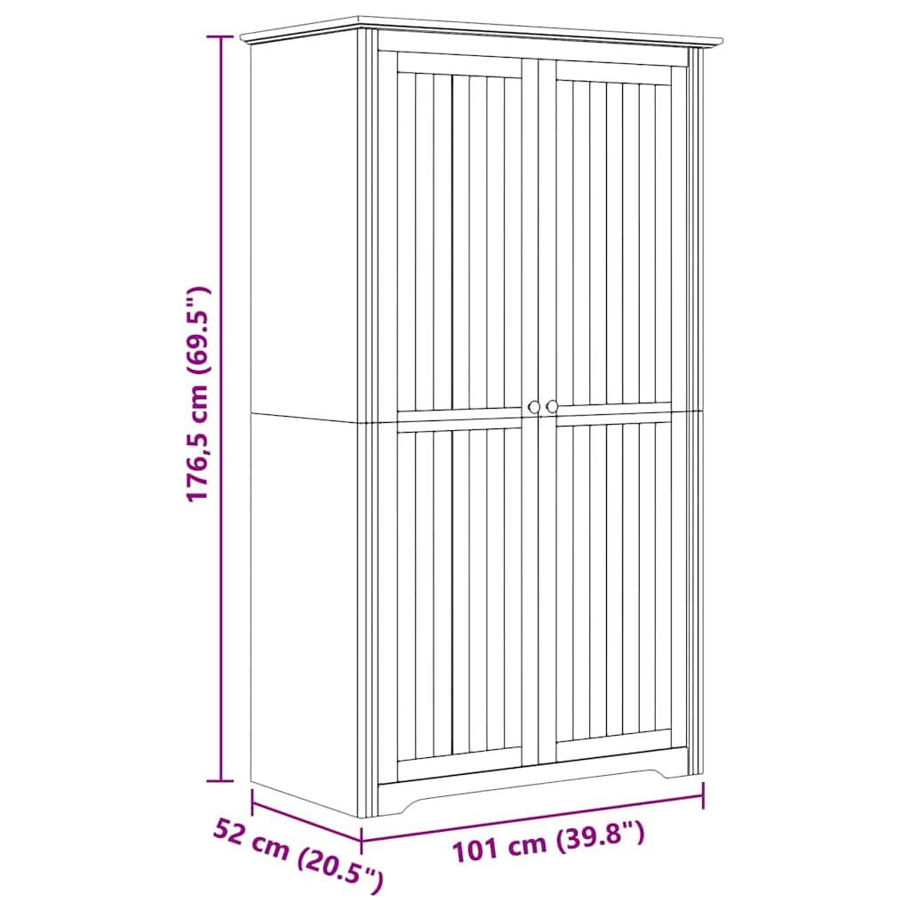 Wardrobe BODO Honey Brown 53.5 x 99 x 173 cm Engineered Wood