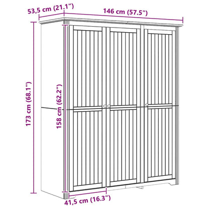 Wardrobe BODO Honey Brown 146 x 53.5 x 173 cm Engineered Wood