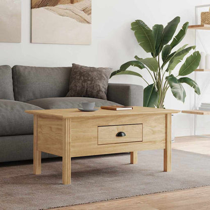 Coffee Table with Drawer BODO Honey Brown 100 x 55 x 45.8 cm