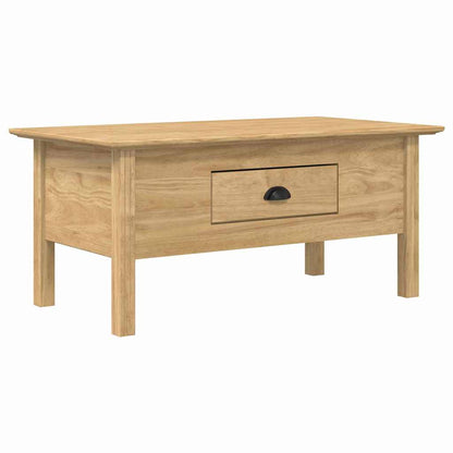 Coffee Table with Drawer BODO Honey Brown 100 x 55 x 45.8 cm