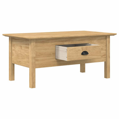 Coffee Table with Drawer BODO Honey Brown 100 x 55 x 45.8 cm
