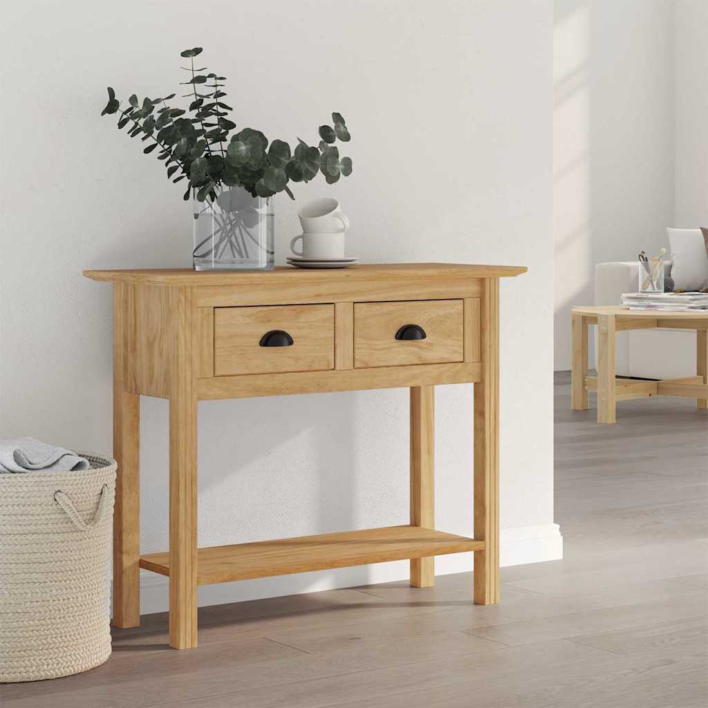 Console Table with Drawer BODO Honey Brown 91 x 34.7 x 74 cm