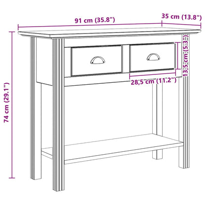 Console Table with Drawer BODO Honey Brown 91 x 34.7 x 74 cm