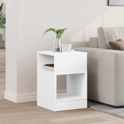 End Table White 30.5 x 30 x 45 cm Engineered Wood