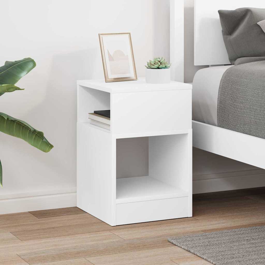 End Table White 30.5 x 30 x 45 cm Engineered Wood