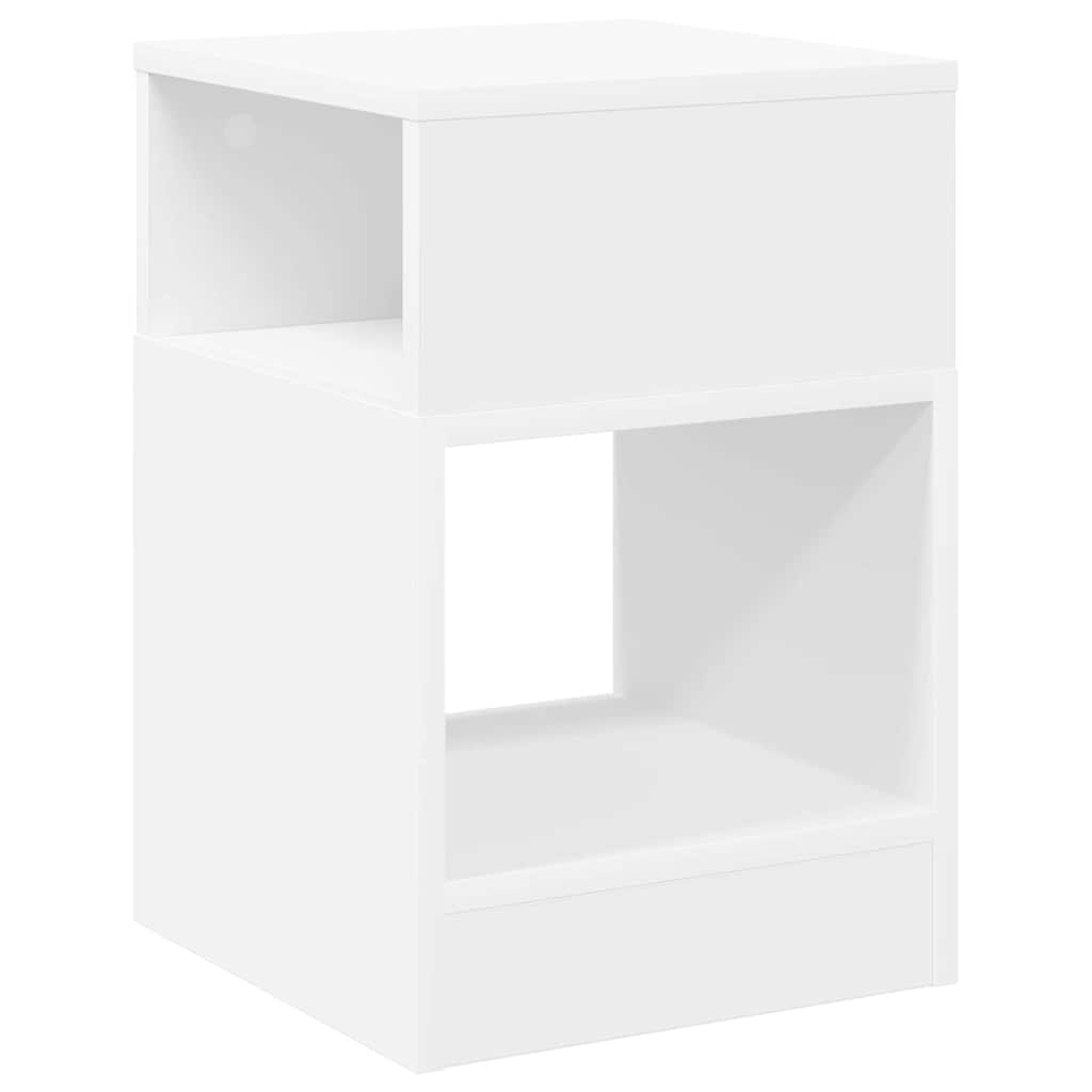 End Table White 30.5 x 30 x 45 cm Engineered Wood