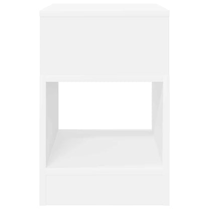 End Table White 30.5 x 30 x 45 cm Engineered Wood