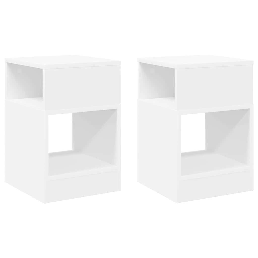 End Table 2 pcs White 30.5 x 30 x 45 cm Engineered Wood