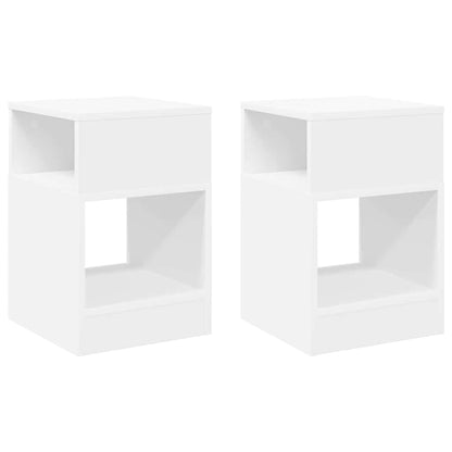 End Table 2 pcs White 30.5 x 30 x 45 cm Engineered Wood