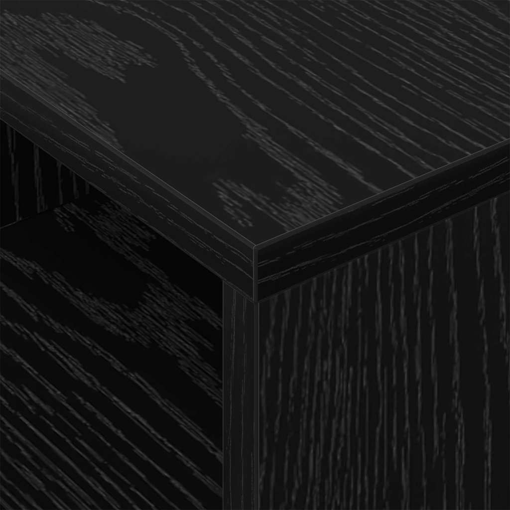 End Table Black Oak 30.5 x 30 x 45 cm Engineered Wood