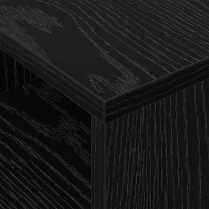 End Table Black Oak 30.5 x 30 x 45 cm Engineered Wood