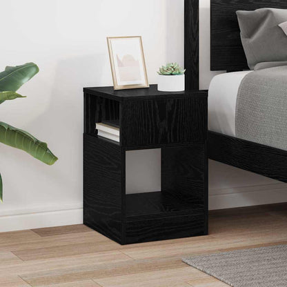 End Table Black Oak 30.5 x 30 x 45 cm Engineered Wood