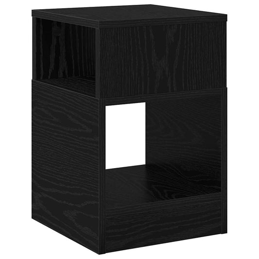 End Table Black Oak 30.5 x 30 x 45 cm Engineered Wood