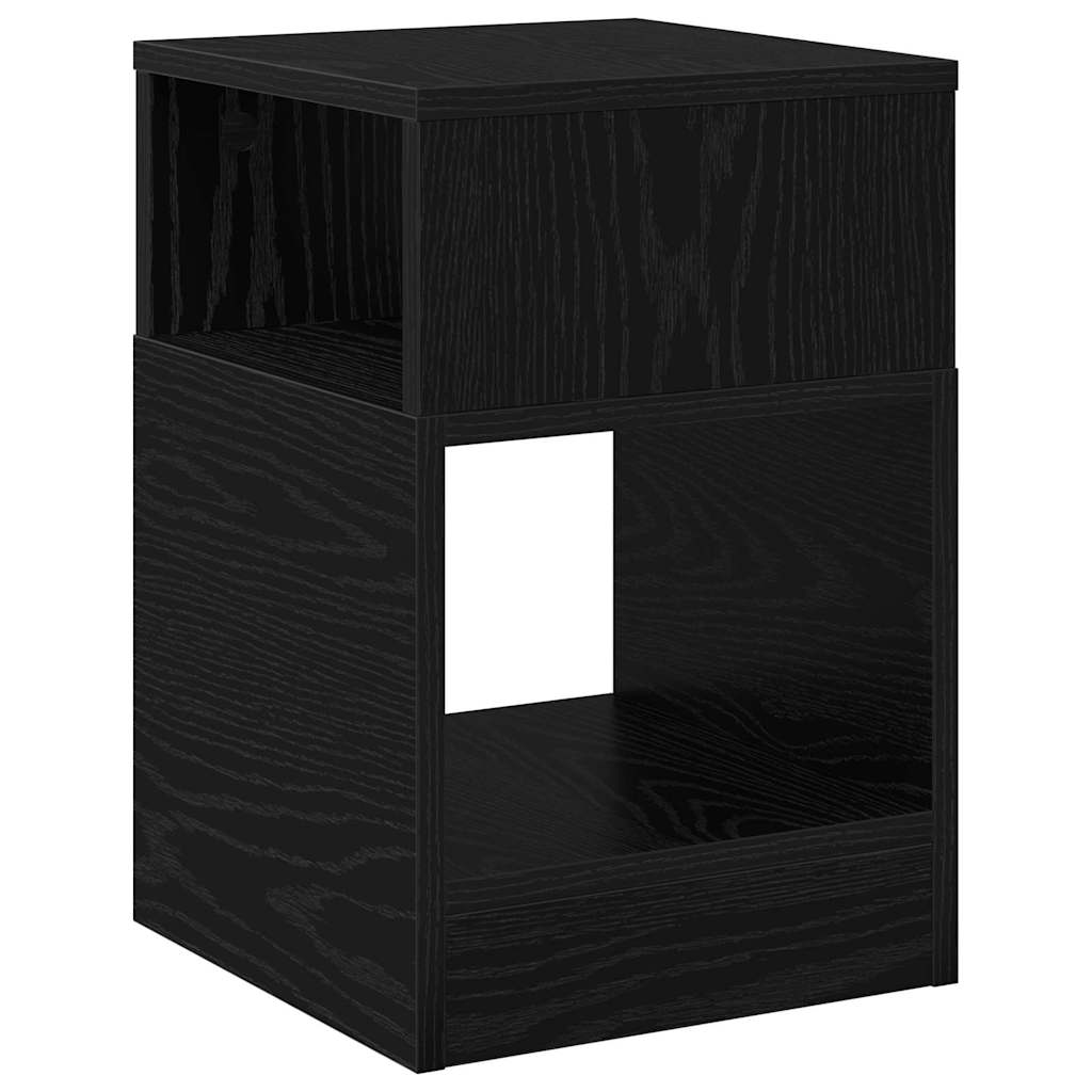 End Table Black Oak 30.5 x 30 x 45 cm Engineered Wood