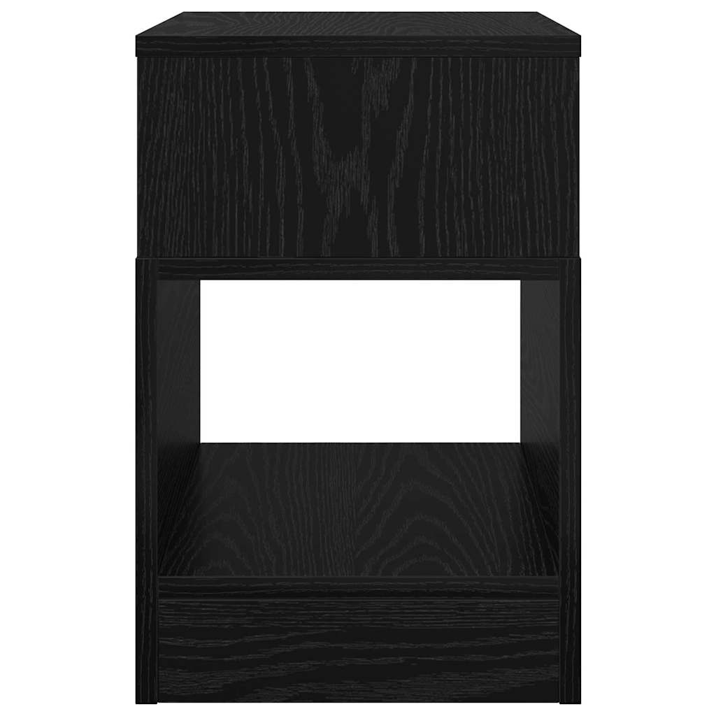 End Table Black Oak 30.5 x 30 x 45 cm Engineered Wood