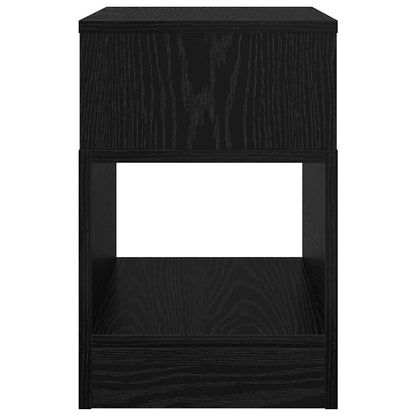 End Table Black Oak 30.5 x 30 x 45 cm Engineered Wood