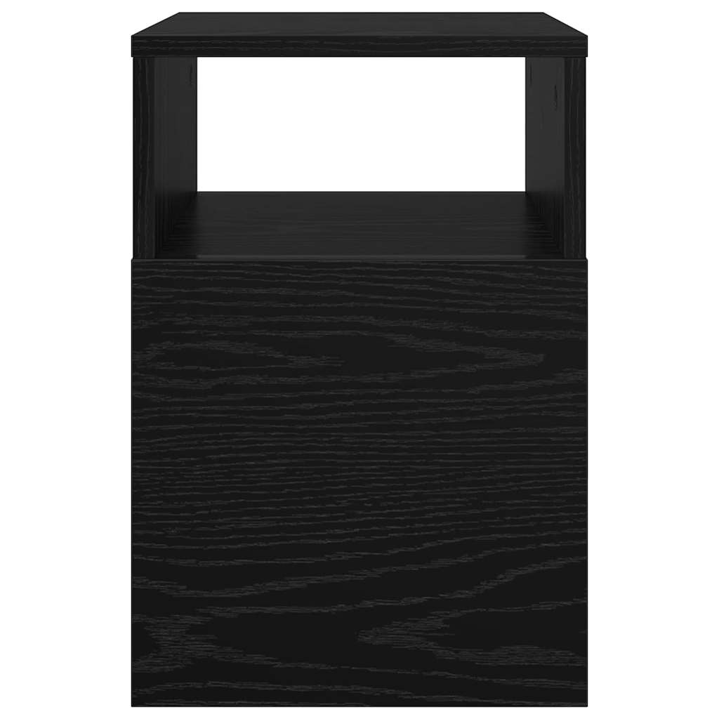 End Table Black Oak 30.5 x 30 x 45 cm Engineered Wood