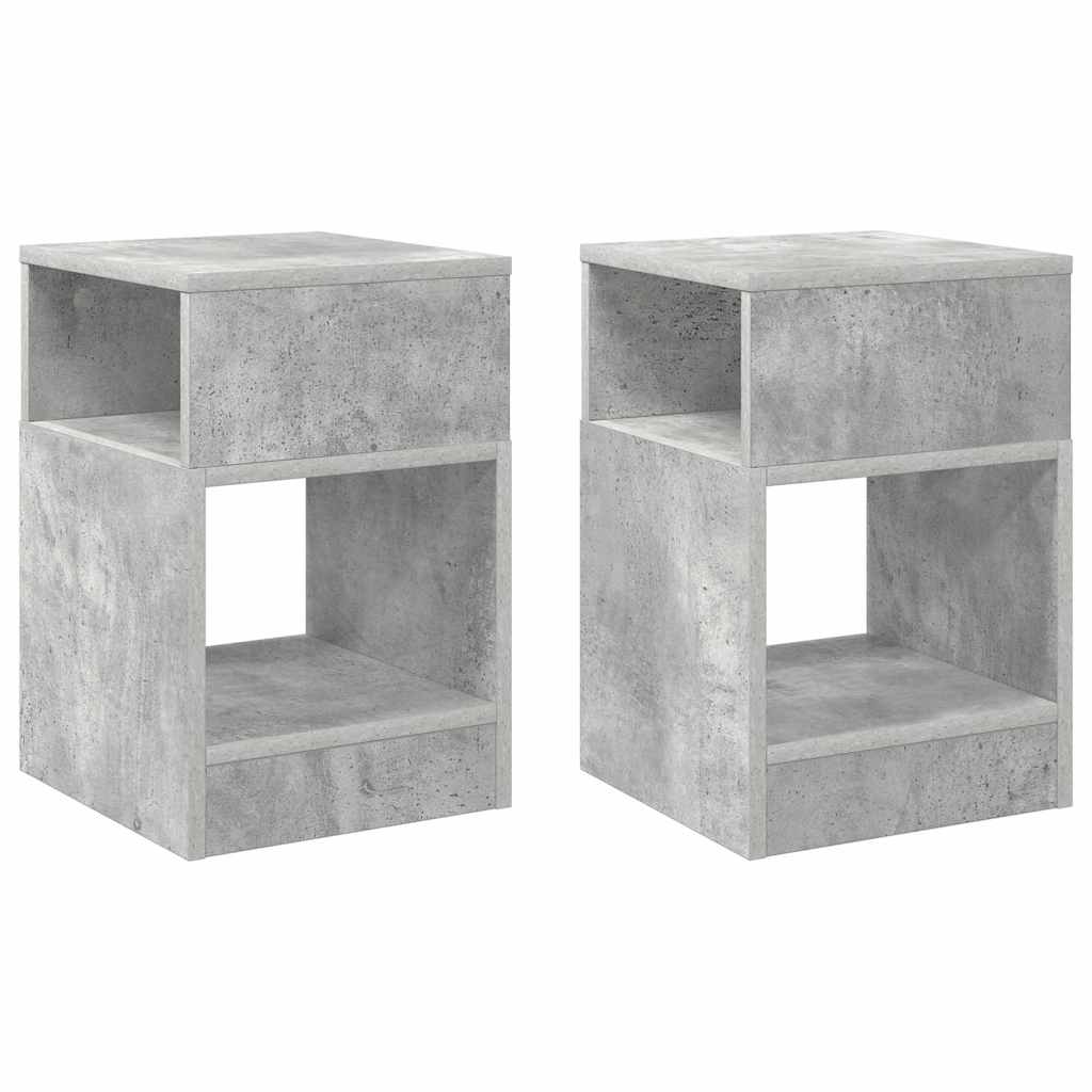 End Table 2 pcs Concrete Grey 30.5 x 30 x 45 cm Engineered Wood