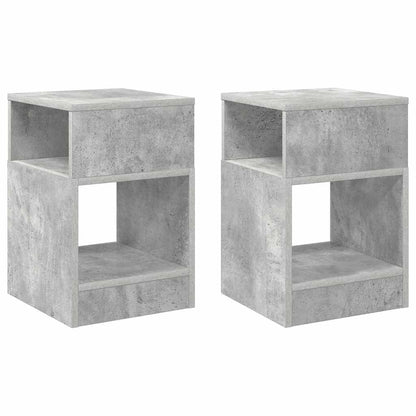 End Table 2 pcs Concrete Grey 30.5 x 30 x 45 cm Engineered Wood