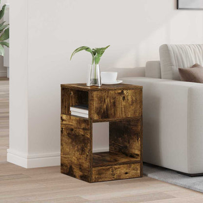 End Table Smoked Oak 30.5 x 30 x 45 cm Engineered Wood