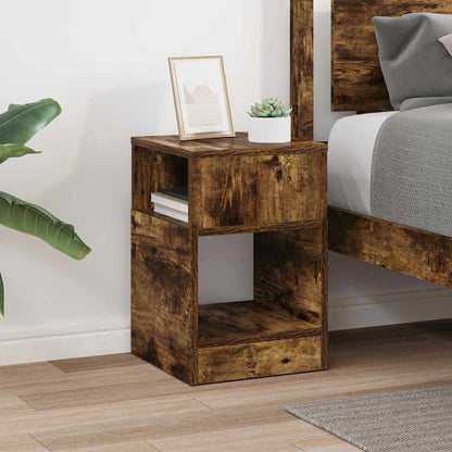End Table Smoked Oak 30.5 x 30 x 45 cm Engineered Wood
