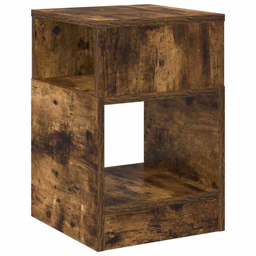 End Table Smoked Oak 30.5 x 30 x 45 cm Engineered Wood