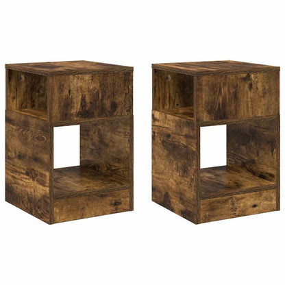 End Table 2 pcs Smoked Oak 30.5 x 30 x 45 cm Engineered Wood