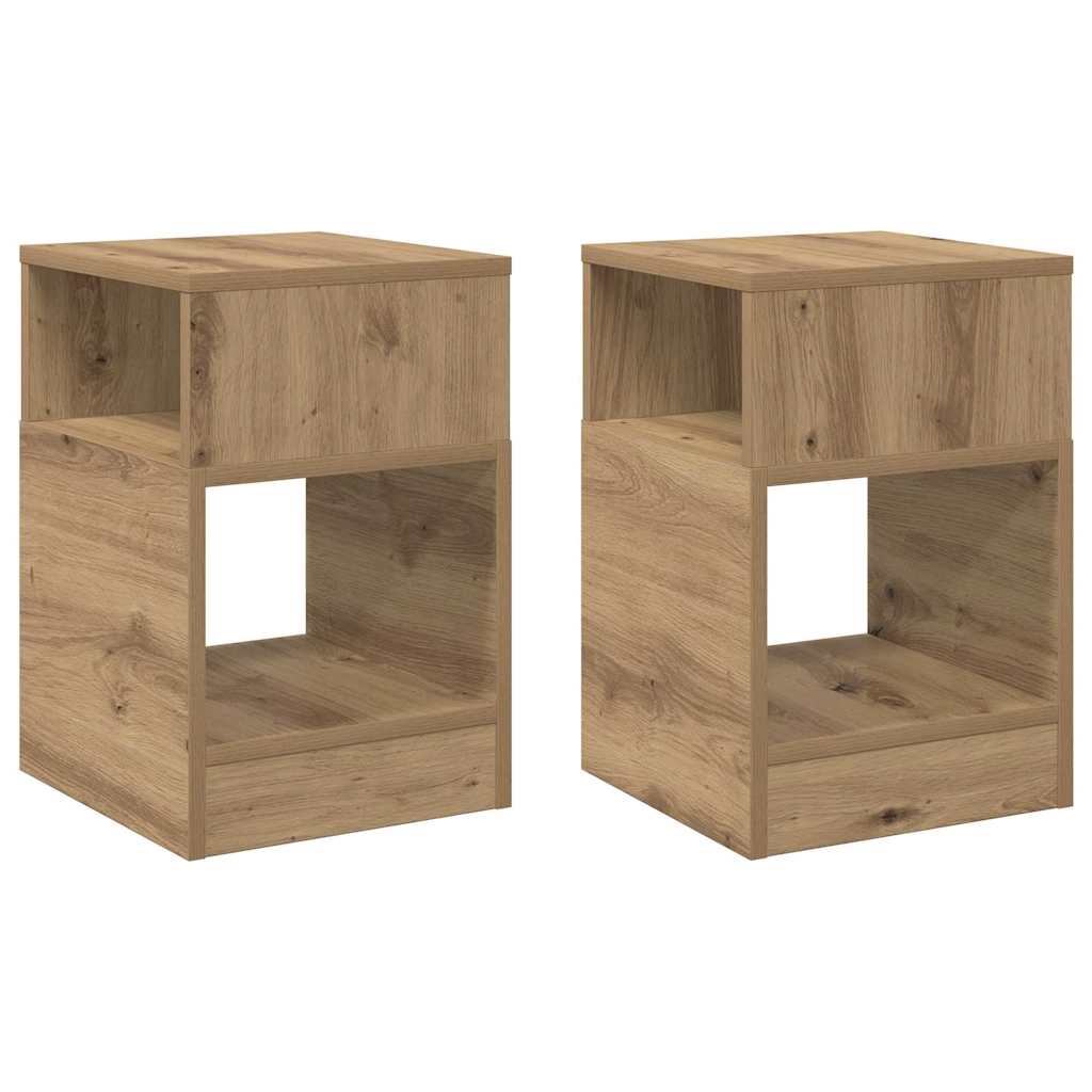 End Table 2 pcs Artisan Oak 30.5 x 30 x 45 cm Engineered Wood
