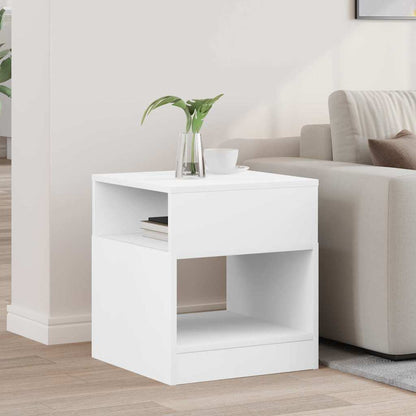 End Table White 40.5 x 40 x 45 cm Engineered Wood