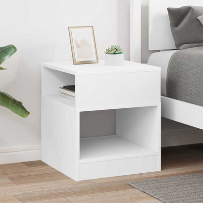 End Table White 40.5 x 40 x 45 cm Engineered Wood