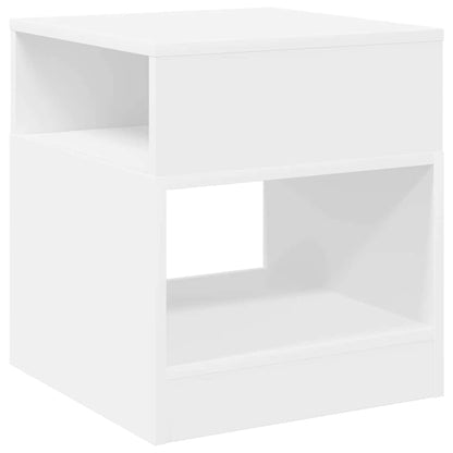 End Table White 40.5 x 40 x 45 cm Engineered Wood