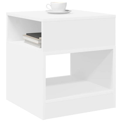 End Table White 40.5 x 40 x 45 cm Engineered Wood