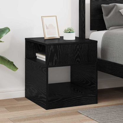 End Table Black Oak 40.5 x 40 x 45 cm Engineered Wood