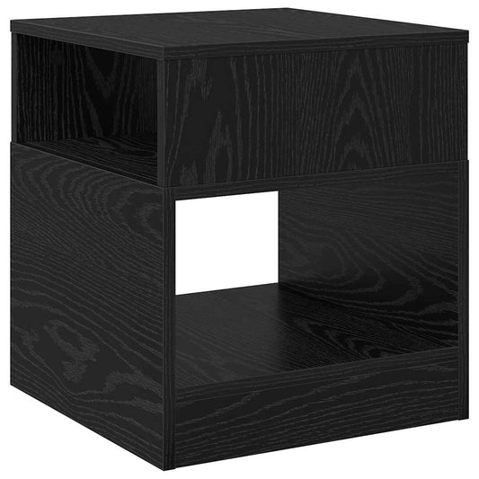 End Table Black Oak 40.5 x 40 x 45 cm Engineered Wood