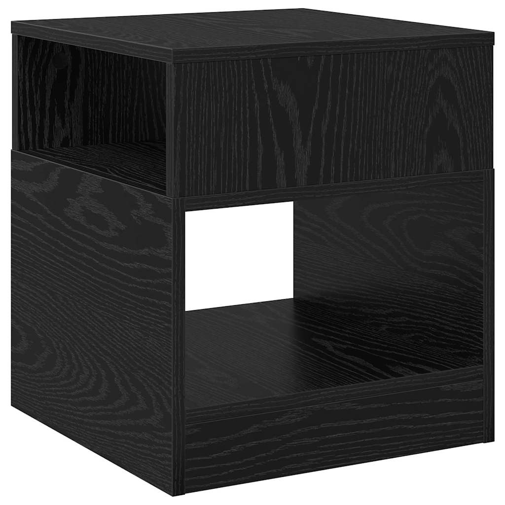 End Table Black Oak 40.5 x 40 x 45 cm Engineered Wood