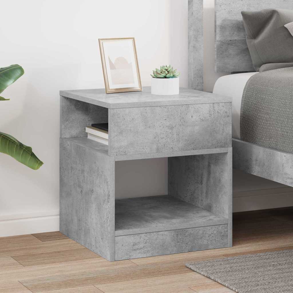 End Table Concrete Grey 40.5 x 40 x 45 cm Engineered Wood