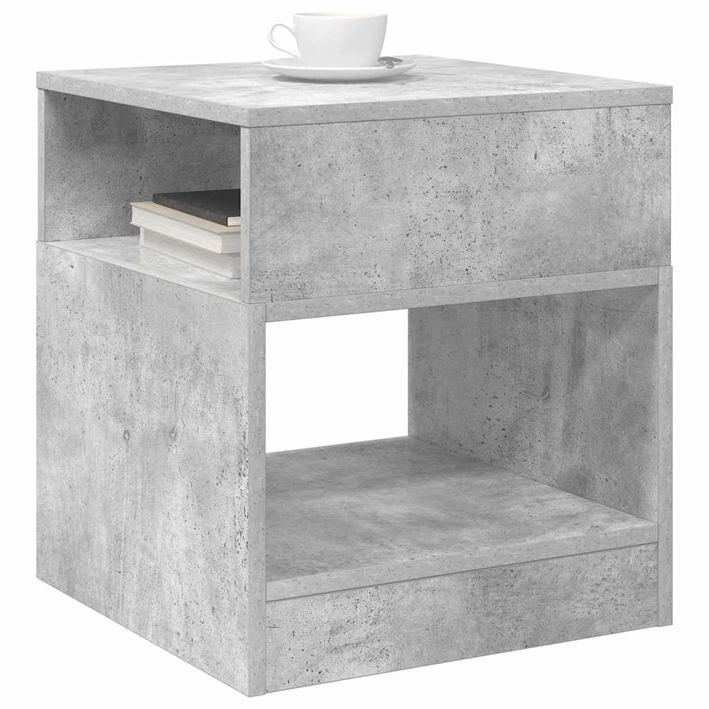 End Table Concrete Grey 40.5 x 40 x 45 cm Engineered Wood