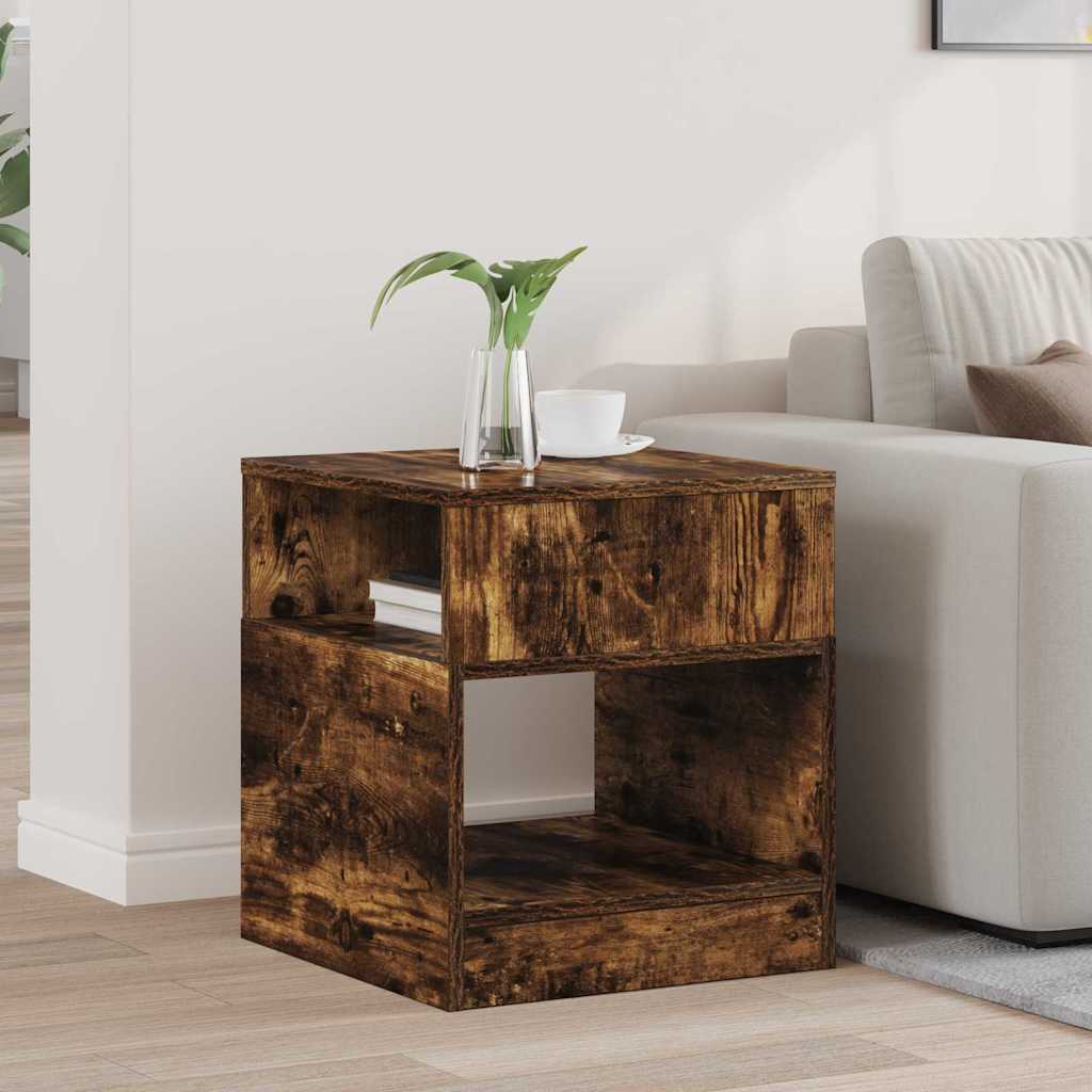 End Table Smoked Oak 40.5 x 40 x 45 cm Engineered Wood