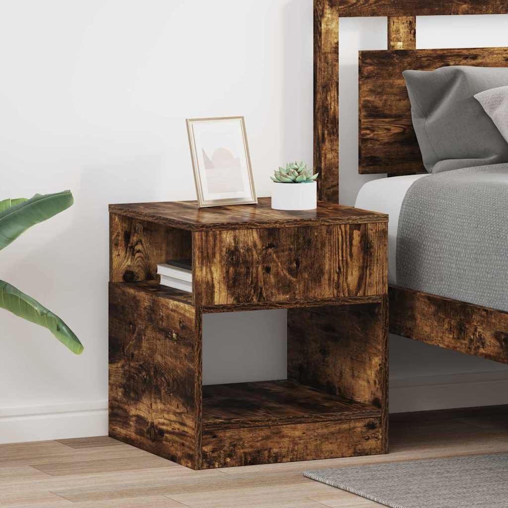 End Table 2 pcs Smoked Oak 40.5 x 40 x 45 cm Engineered Wood