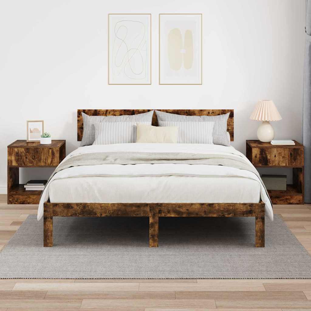 End Table 2 pcs Smoked Oak 40.5 x 40 x 45 cm Engineered Wood