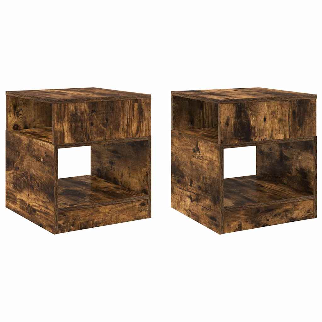 End Table 2 pcs Smoked Oak 40.5 x 40 x 45 cm Engineered Wood