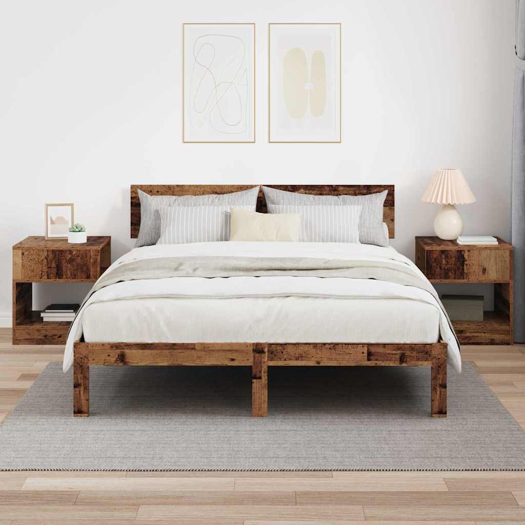 End Table 2 pcs Old Wood 40.5 x 40 x 45 cm Engineered Wood