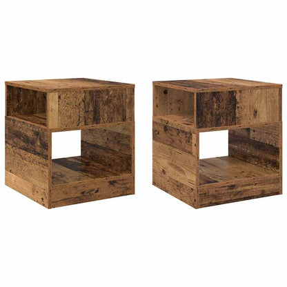 End Table 2 pcs Old Wood 40.5 x 40 x 45 cm Engineered Wood