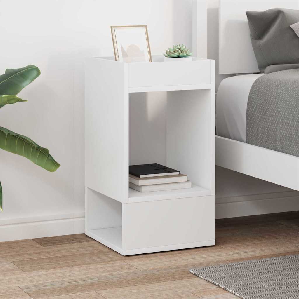 End Table White 30 x 30 x 56 cm Engineered Wood